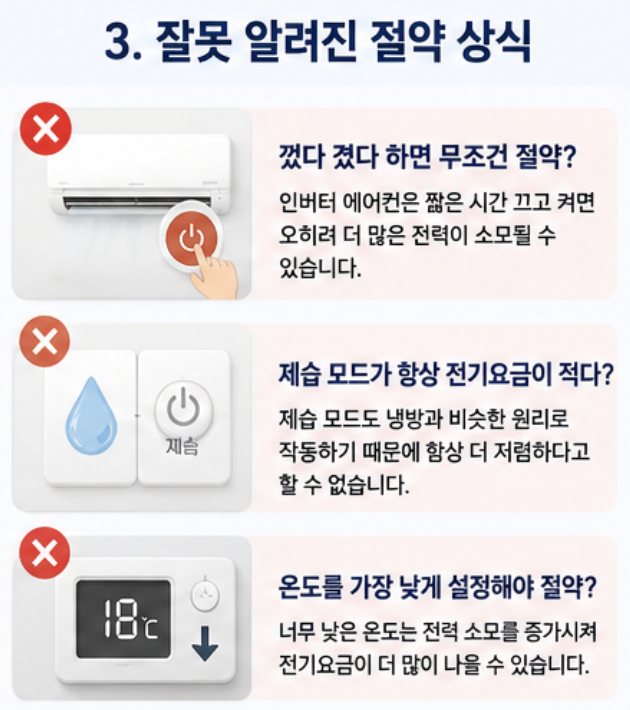 에어컨 전기요금 절약 잘못된 상식