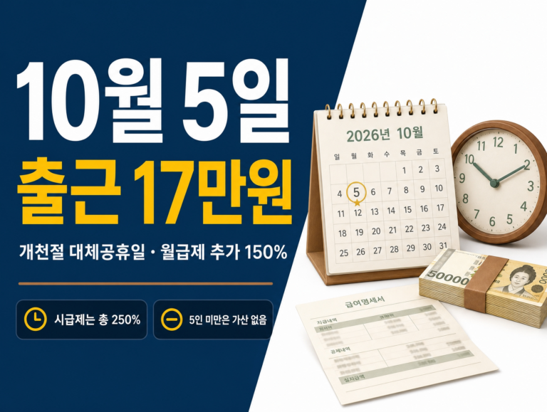 개천절 대체공휴일 근로수당