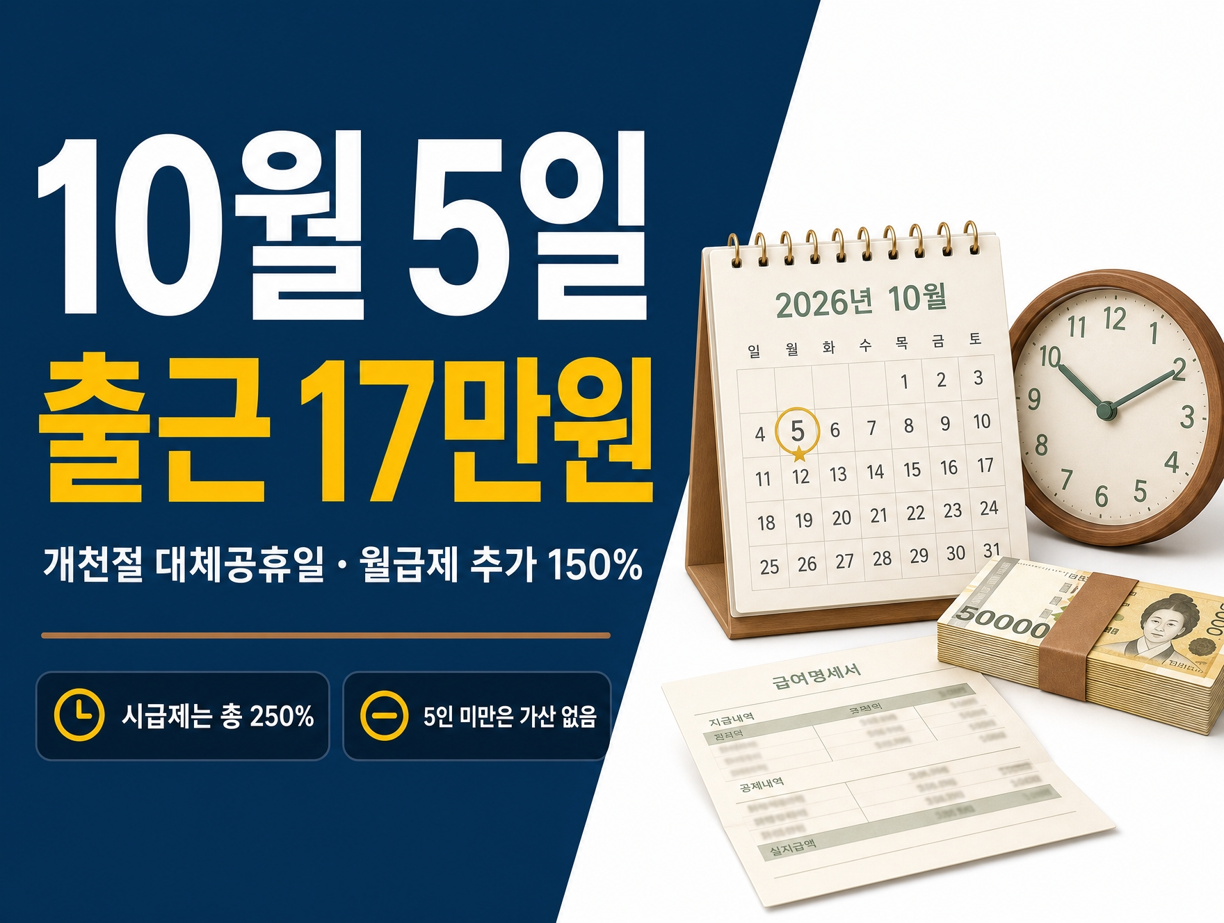 개천절 대체공휴일 근로수당