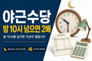 연장근로수당, 야근은 2시간은 2배일 수도 있습니다 야근수당 썸네일