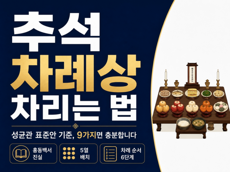 추석 차례상 차리는 법