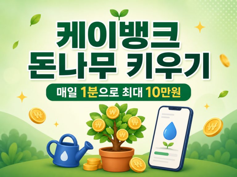 케이뱅크 돈나무 키우기 참여 방법과 보상 구조를 안내하는 인포그래픽 썸네일