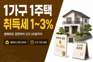1가구 1주택 취득세계산기