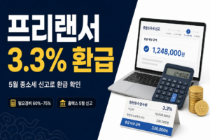 프리랜서 3.3% 환급 계산기 2026, 5월 신고로 얼마 돌려받나 프리랜서 환급 썸네일