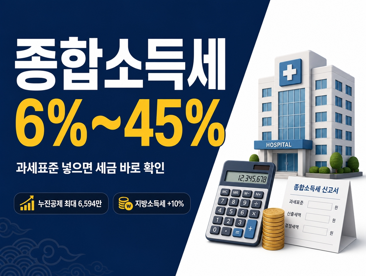 종합소득세 계산기 2026, 과세표준별 세금 바로 계산