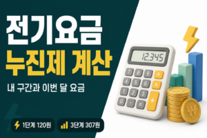 전기요금 누진제 계산 — 우리 집 구간과 이번 달 요금 검산 전기요금 누진세 검산 썸네일